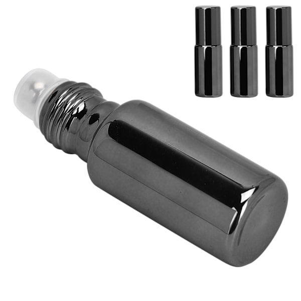 3 st professionella parfymflaskor i glas, bärbara eteriska oljor, roll-on-flaskor, set om 5 ml, svart