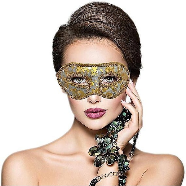 Elegant venetiansk maske for maskerader, danser og karneval - 4 deler
