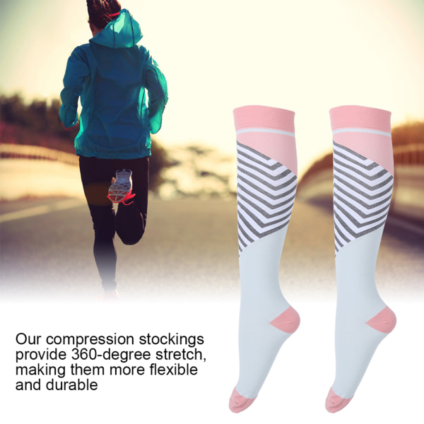 Compression Running Sleeve Stretch Marathon Ride Farve Strømper til Joggere Atleter Pink Blå L/XL