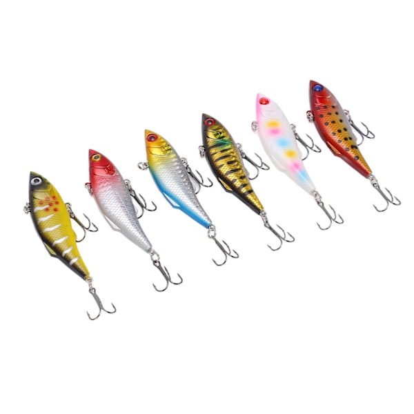 6 st sjunkande hårda fiskedrag, konstgjorda fiskedrag i plast för sötvatten och saltvatten, 8 cm/10 g