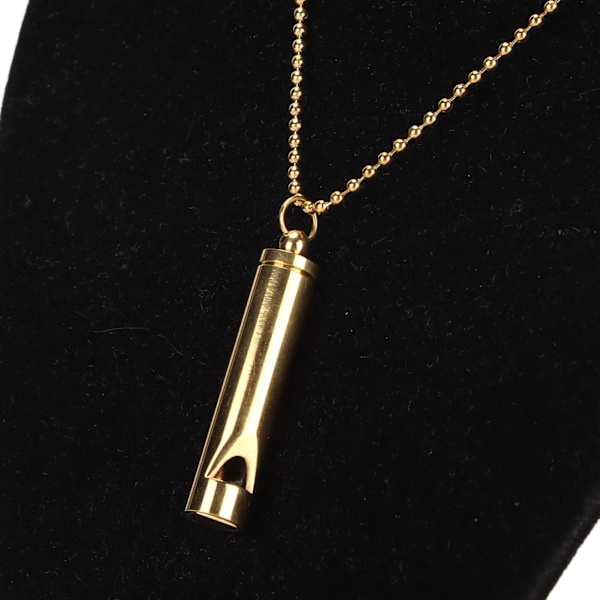Stress Angst Relief Åndedræt Halskæde Rustfrit Stål Meditation Whistle Halskæde til Mænd Kvinder Guld