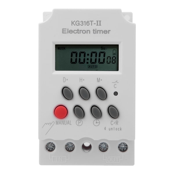 Elektronisk Tidströmbrytare Mikrodatorkontrollerad Intelligent Högström KG316T-II 220VAC 30A