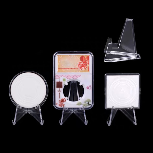 12 stk. Mini Akryl Display Stander Transparent Mønt Display Staffeli til Hjem Butik Udstillinger