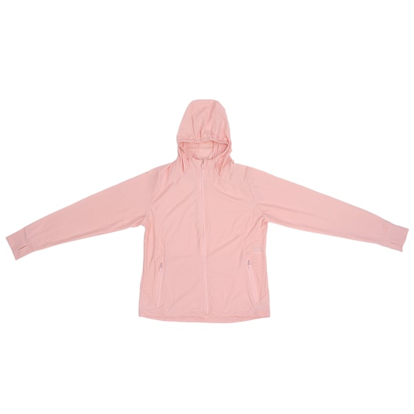 Dam solskyddshuva Fashionable Outdoor Andningsbar Långärmad UV-skyddsjacka (Rosa) S