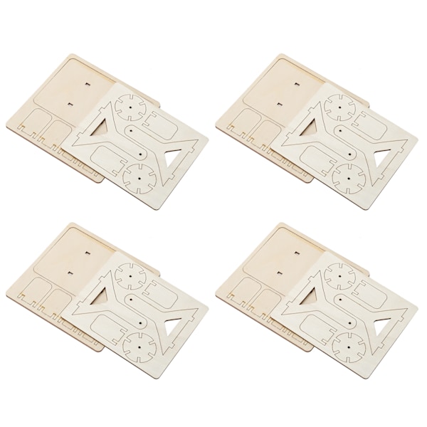 4 set trävattenhjul leksaker DIY barn teknik DIY montering pusselmodell