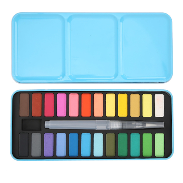 Fast pigment DIY 24 forskellige farver kunstmaling med 1 pensel til studerende akvarel graffiti maleri