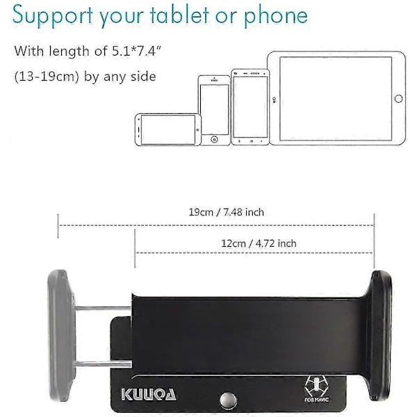 Foldbar tabletholderforlænger i aluminiumslegering med snor til Mavic Pro/Mavic 2/Mavic Air/DJI Spark fjernbetjening (drone ikke inkluderet)-h