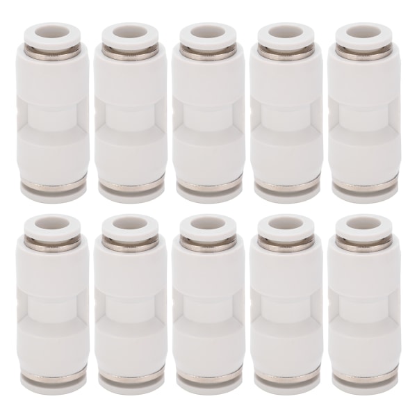 10 stk lige reducerende konnektor Quick Release pnuematisk luftslangereduktion Rørfittings WhitePG6-4