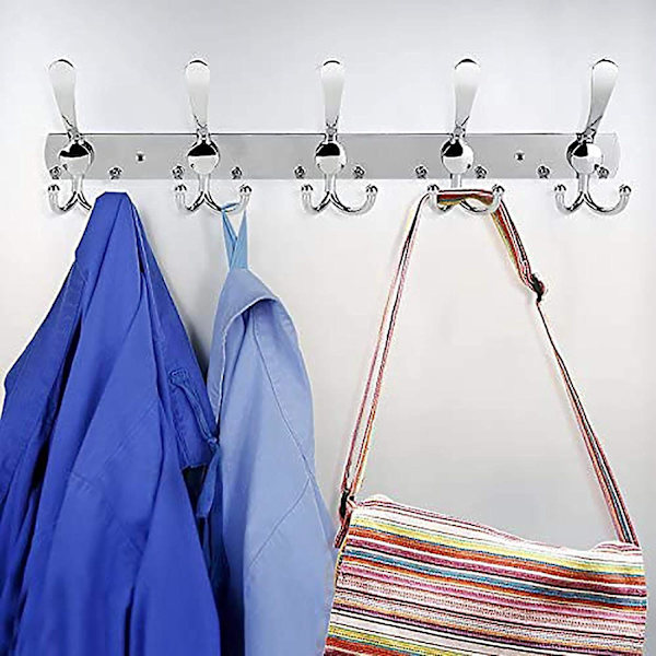 Klädhängare & Hatthylla - Rostfritt Stål (2-pack)