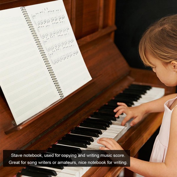 50 sider musikalsk notation Personale notesbog Musikmanuskript skrivepapir (gult partitur)