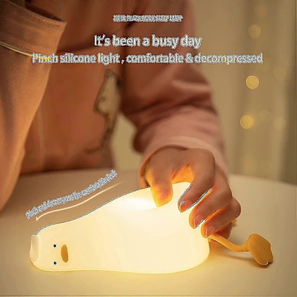 Litteä Ankka Yövalo, Led Pehmeä Ankka Lamppu, Söpö