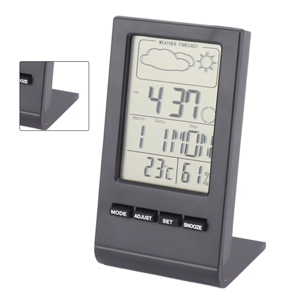 LCD-skärm Digital hygrometer inomhus termometer fuktighetsmätare temperatur fuktighet monitor larmfunktion väderdisplay svart