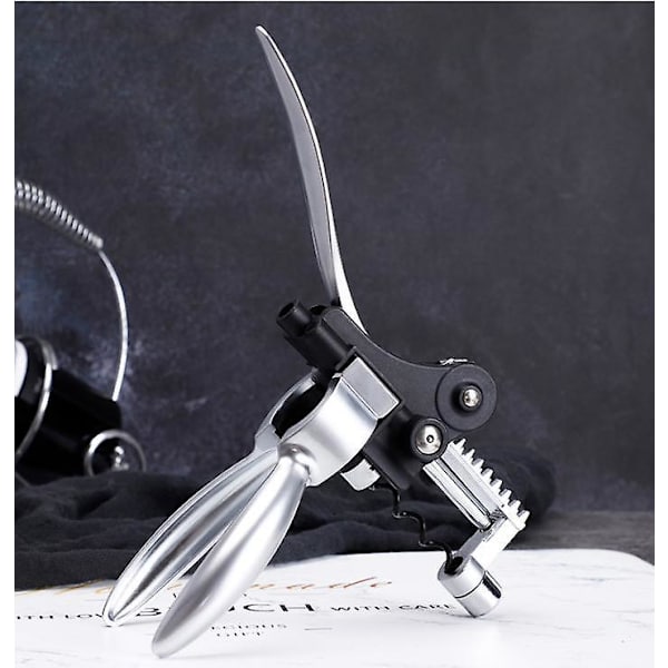 Black Wine Corkscrew Set med diverse kapselskärare och vinproppsextraktion
