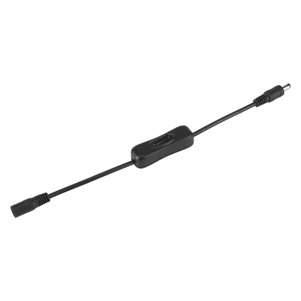 5 stk. LED Strip Lys Ledningskontakt med Hun- og Han DC 12V Strømstik Sort
