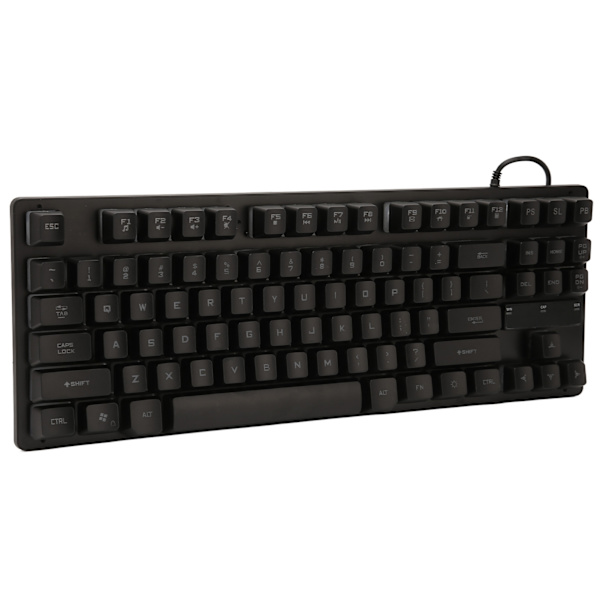 Kabelanslutet speltangentbord 87 nycklar Ergonomisk färg Bakgrundsbelyst Design Stationär bärbar datortillbehör Svart