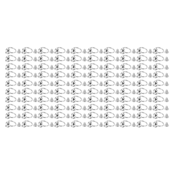 100 set monknit med dragkedjor 8mm högglans kopparmaterial dubbelögla dragkedja för DIY kläder väskor skor silver