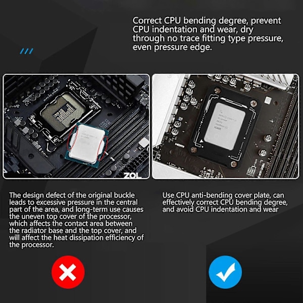 Festebrakettramme for LGA1700 Intel12 Gen 1700 CPU Bøyningskorrigerer