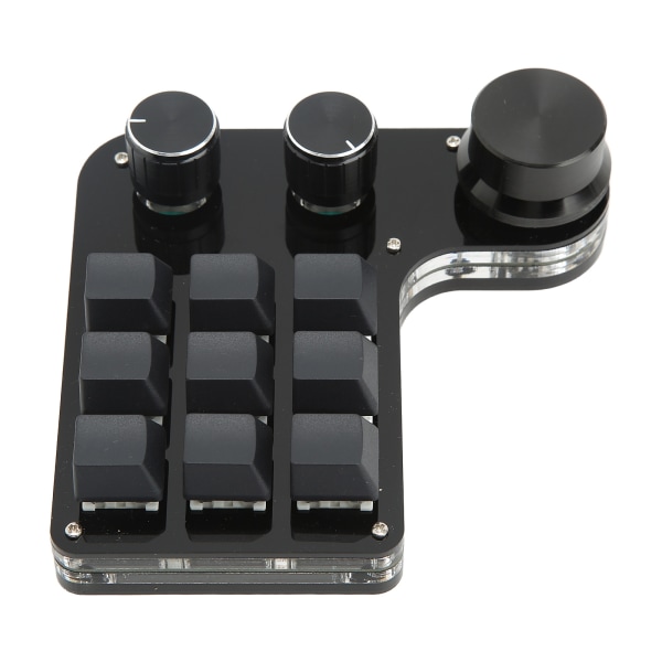 Mini Gaming knappsats 3 knoppar RGB bakgrundsbelyst blå switch Programmerbar knappsats med 9 knappar för Music Office Media