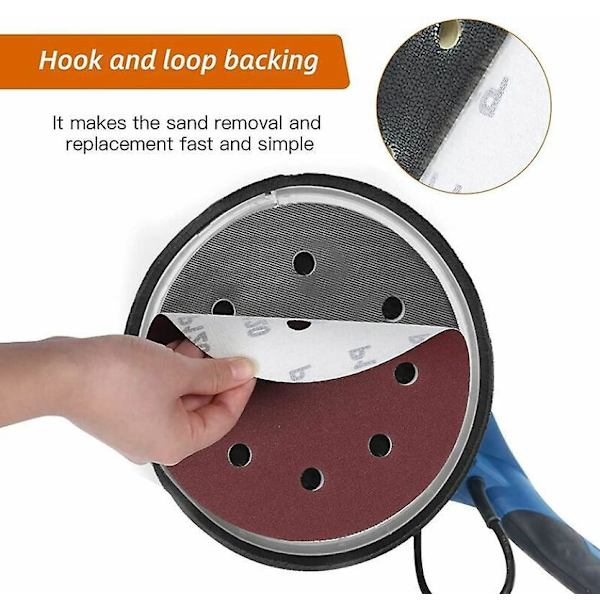180 mm 240 kornslipskivor - 50-pack med 8-hålsdesign för väggslipning