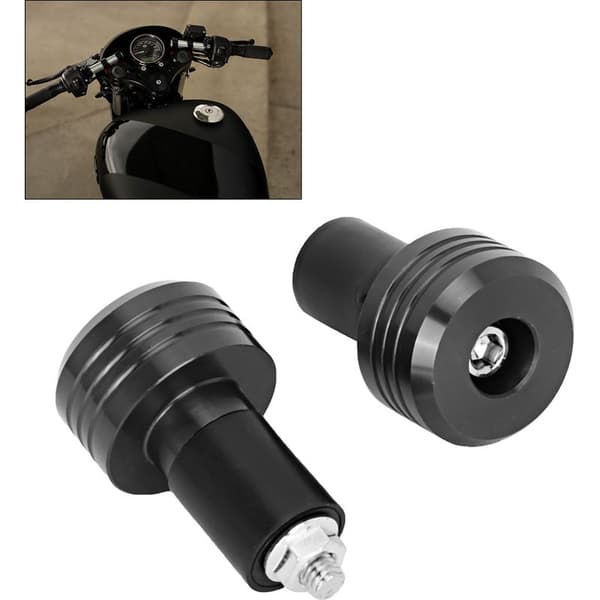 Motorcykel Styr Endestykker, Aluminium Slider Greb Endestykker, Tilbehør (Sort)