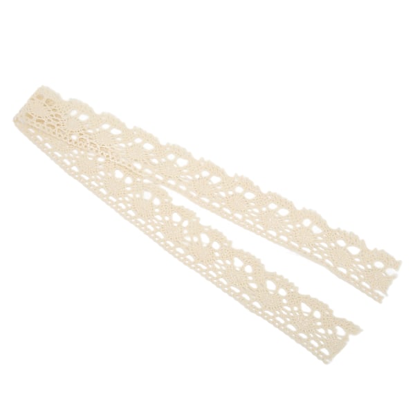 Spetsband DIY Bomulls Nät 4cm Bredd 10 Yards Utsökt Tyg Spets Trim för Gardin Kläder Bordsduk Present DekorationBeige