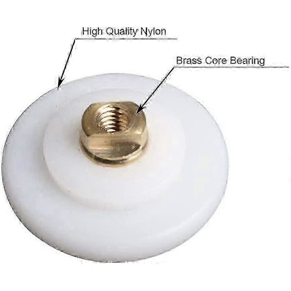 4st Dia. 26mm Duschrum Trissa Hjul Nylon Koppar Rulle 26mm x 6mm