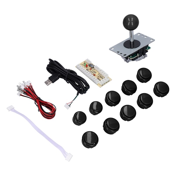 QM070901 Arcade Game Joystick Kits Zero Delay Arcade Game DIY Kit Dele med Encoder Board 10 Knapper Joystick til MAMEBlack