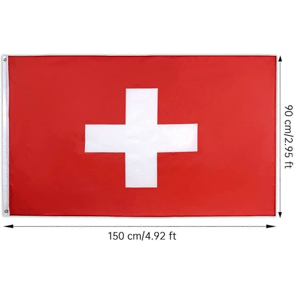 2 st Schweiz Flagga 3x5 Fot 2022 VM Dekorationer