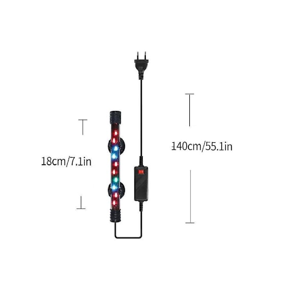 4W Justerbar Lysstyrke LED Akvarielys til Plantede Tanke 18cm