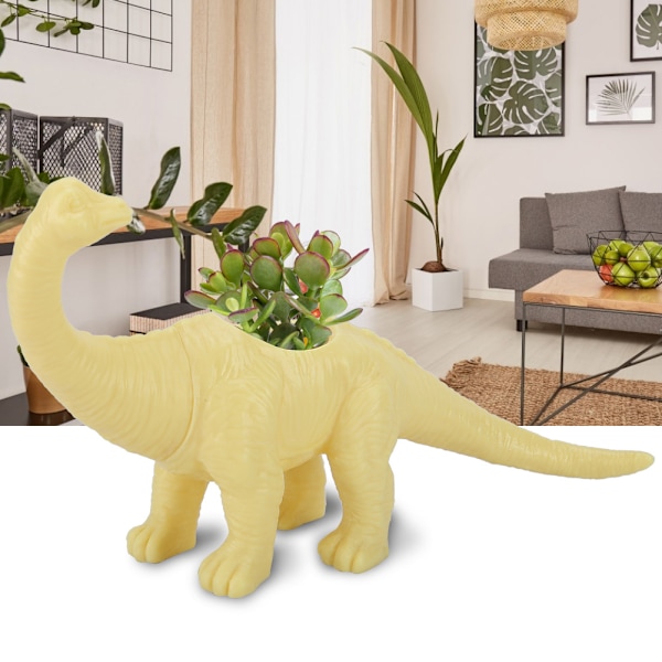 Dinosaur Animal Kukkaruukku Kaktus Mehikasvi Ruukun puutarhakoristelu (keltainen)