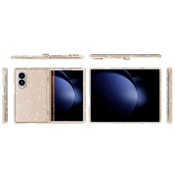 Compatible with Samsung Galaxy Z Fold8 Case Glitter Powder Shiny Soft TPU + Hard PC Back Cover Gold