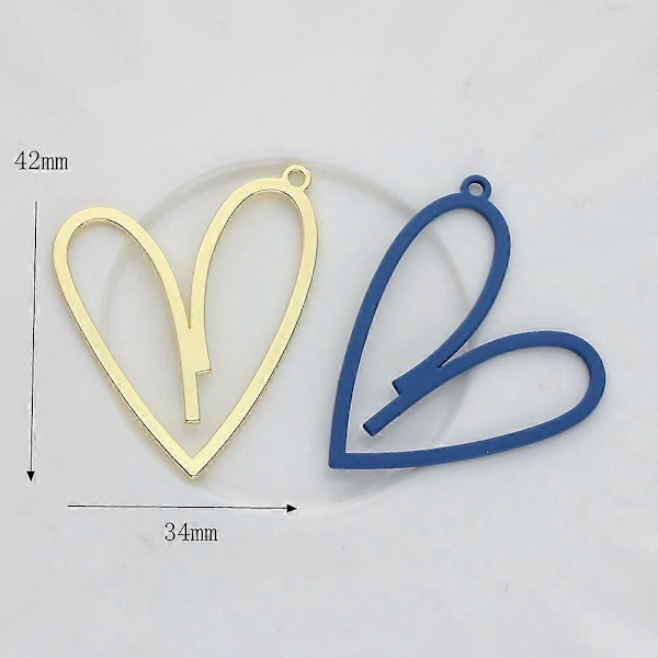 Fargerikt Hjerteanheng i Sink Legering for DIY Smykkelaging 10 Stykker Per Parti B