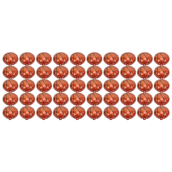 50 stk. Basketball Balloner Aluminiumfolie Sportstema Genanvendelige Selvlukkende DIY Interessant Festdekoration til Rekvisitter