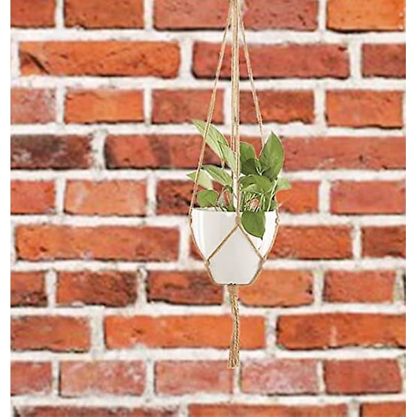 6 stk. Hengekasser for planter, håndlaget blomsterpotteholder, plantehengere for innendørs og utendørs hagedekorasjoner