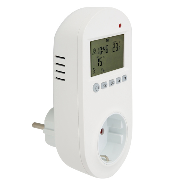 16A Plug-in Termostat Programmerbar Elektrisk Varme Temperaturregulator EU 230V