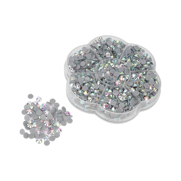 1000 stk skinnende, gjennomsiktige dekorative rhinestones for neglekunst, for jenter og kvinner, JM201, hvit AB