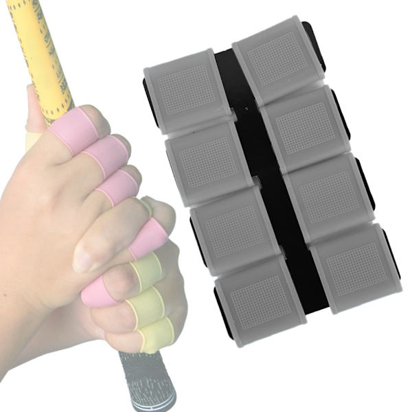 8 stk Silikone Anti-skrid Elasticitet Golfer Swing Grip Golf Finger Band Cover Sæt (grå)