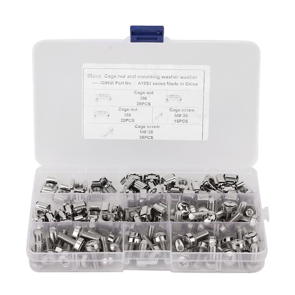 50-pack M6x20 Nätverksskåp Rackskruvar M6 Burmuttrar