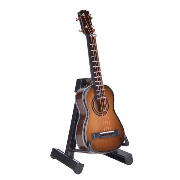 Miniature Klassisk Guitar Model Mini Træguitar Skrivebordsdekoration Ornamenter Kaffe