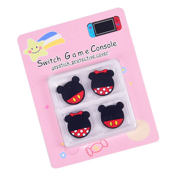 Silikon-joystickskydd Söt tecknad ergonomisk reptålig spel tumgreppsskydd för Switch Miqi och Mini 4 st