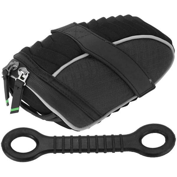 Polyester Fiber Mountain Bike Bagagebærer Taske Cykel Sadel Opbevaring Organizer Cykeludstyr Sort