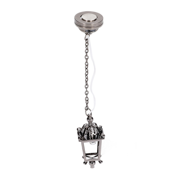 1:12 Dockhus Kronljusstake Dockhus Svart Hängande Viktoriansk Lykta Lampa med Limmagnet