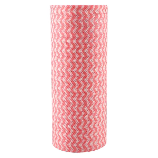 50 st engångs non-stick olja non-woven dammvippa disktrasa handduk för kök (röd)