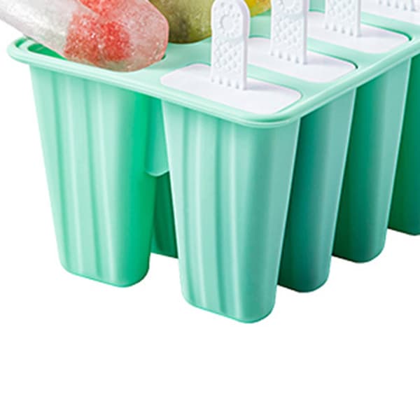 Isform 10 Gitre Fødevaregodkendt Silikone Non-Stick Grøn Is-Lolly Maker til Hjemme-DIY