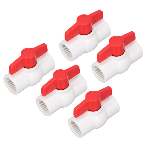 5 Styck Vattenförsörjning Kulventil PVC Plast Skruvbrytare Slang Slang Rör Snabbkopplingskopplingar 20mm ID