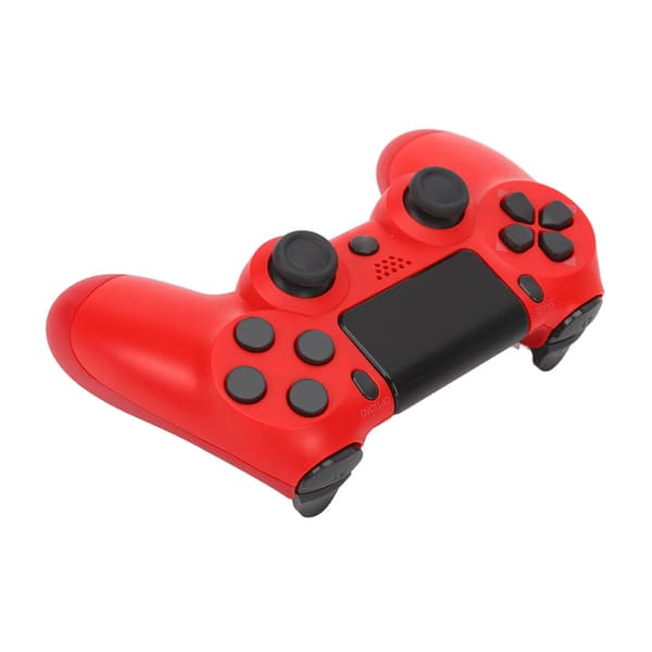 Trådlös spelkontroll Multifunktionell dubbelvibrations Bluetooth-gamepad för PS4-spelskontroller Röd