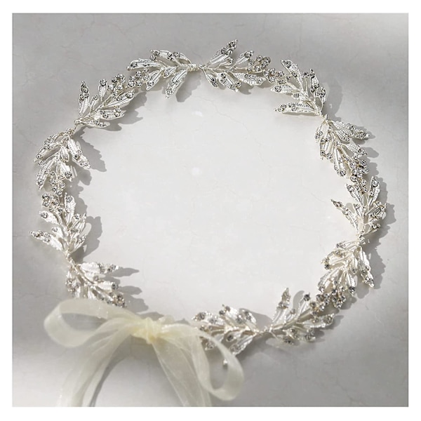 Hodebånd med gullstein - Elegant hårtilbehør for brud, blomsterpike og bryllupshårpynt
