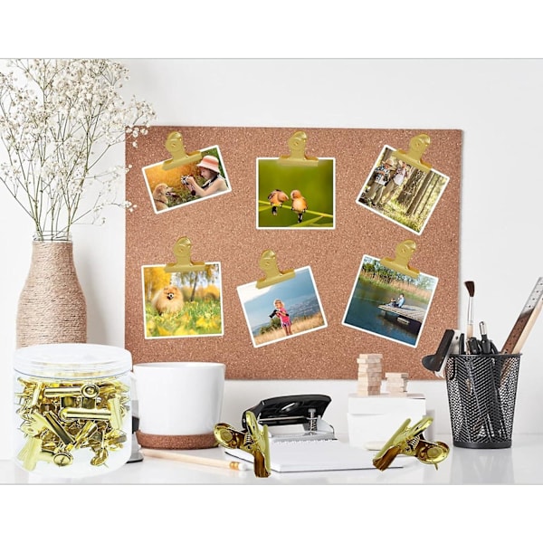 30 Stk. Tryknåle med Clips, Tegnestifter med Clips, Kraftige Clips med Stifter, Korktavle Stifter Bulldog Clips, Fastgørelse Uden Huller til Papir, Kreativ P