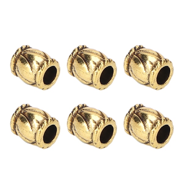 50st Retro Skägg Hårpärlor Fatformade hårflätningspärlor Legering Smycken Tillbehör Guld