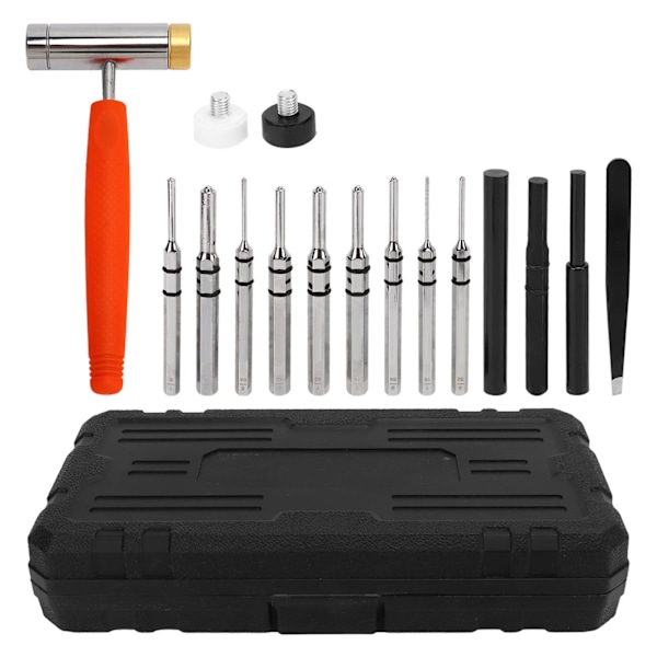 Punch Set Punch Tools Steel Punch Hammer Set Portable Pin Punch Set with Detachable Hammer Storage Box Tweezers